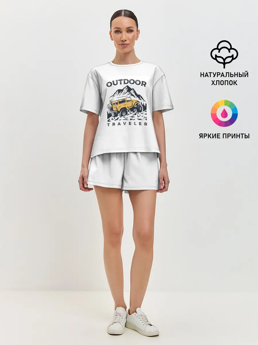 Женская пижама с шортами / Путешественник | Outdoor