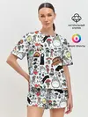 Женская пижама с шортами / Персонажи Миядзаки паттерн