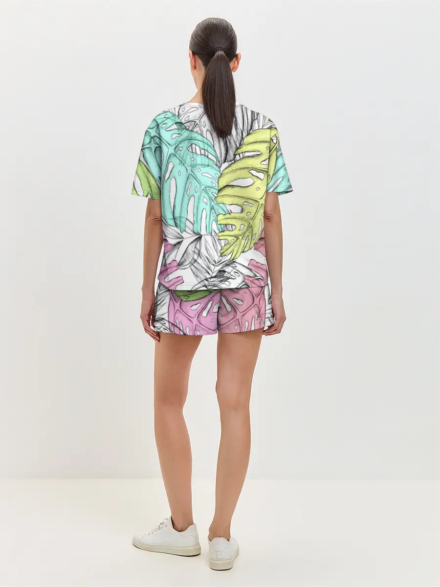 Женская пижама с шортами / ТЕКСТУРА ТРОПИКИ