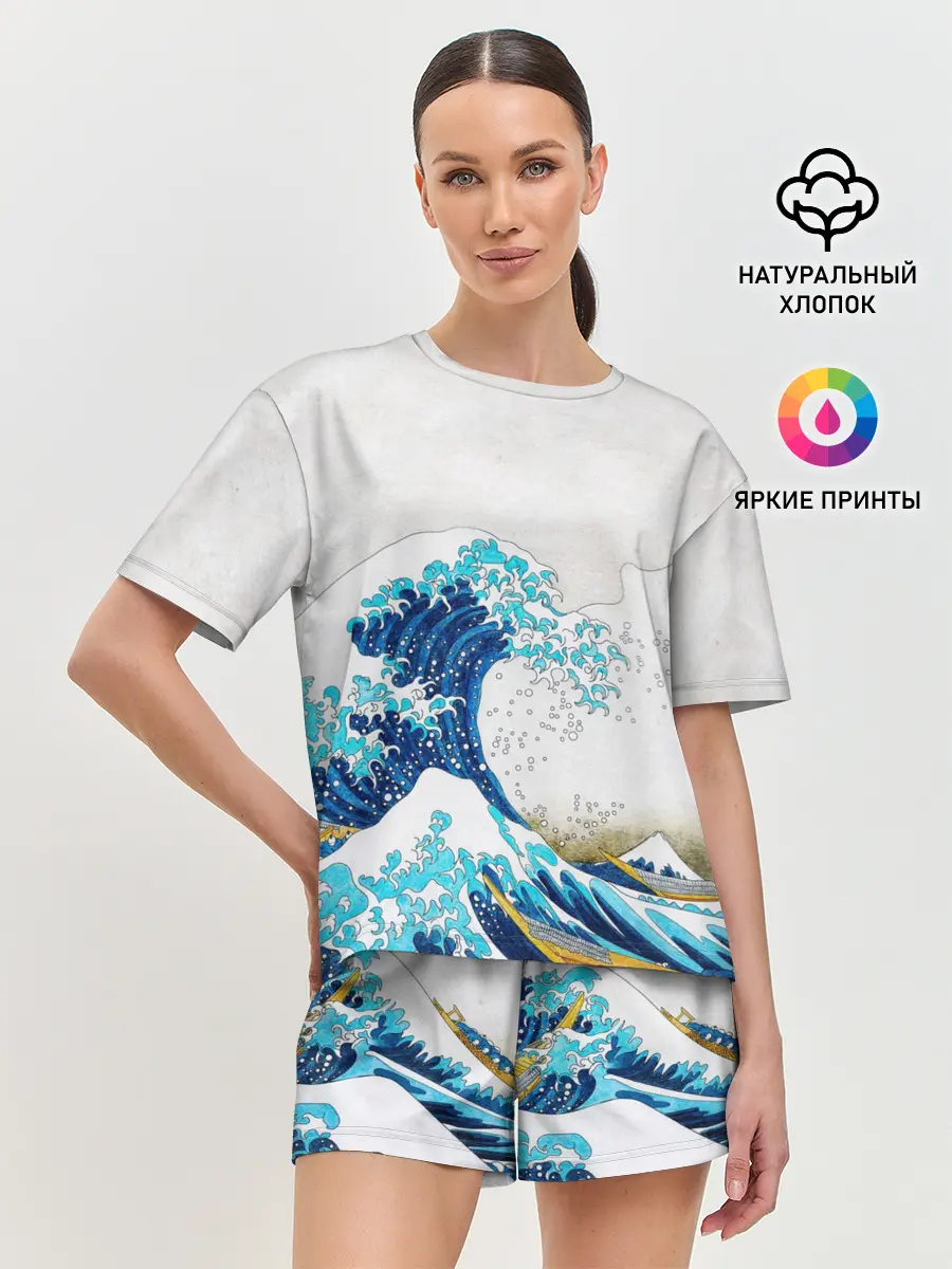 Женская пижама с шортами / Japanese wave
