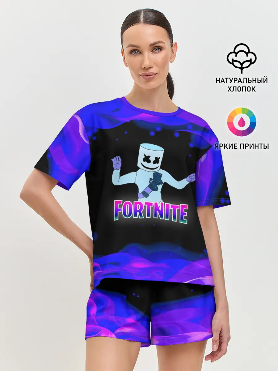 Женская пижама с шортами / Fortnite Marshmallow