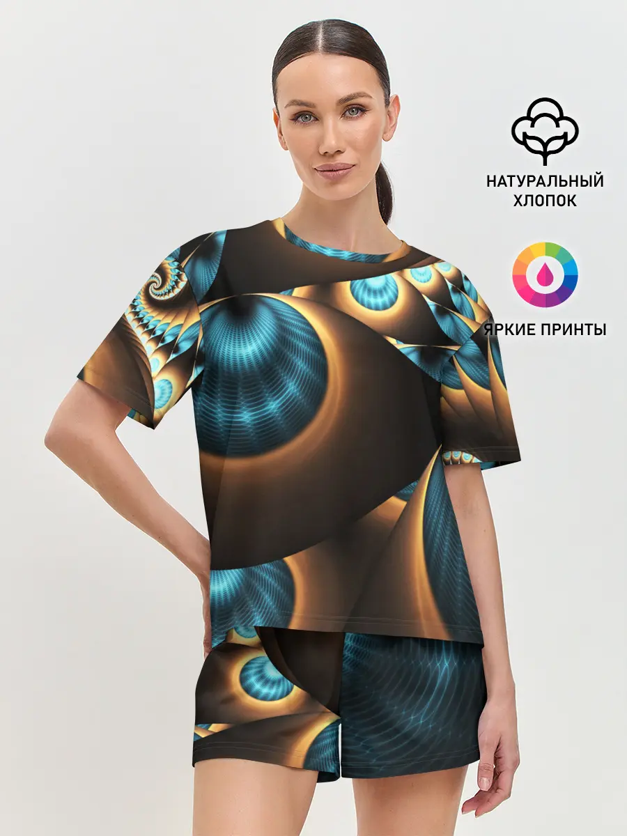 Женская пижама с шортами / 3D FRACTAL