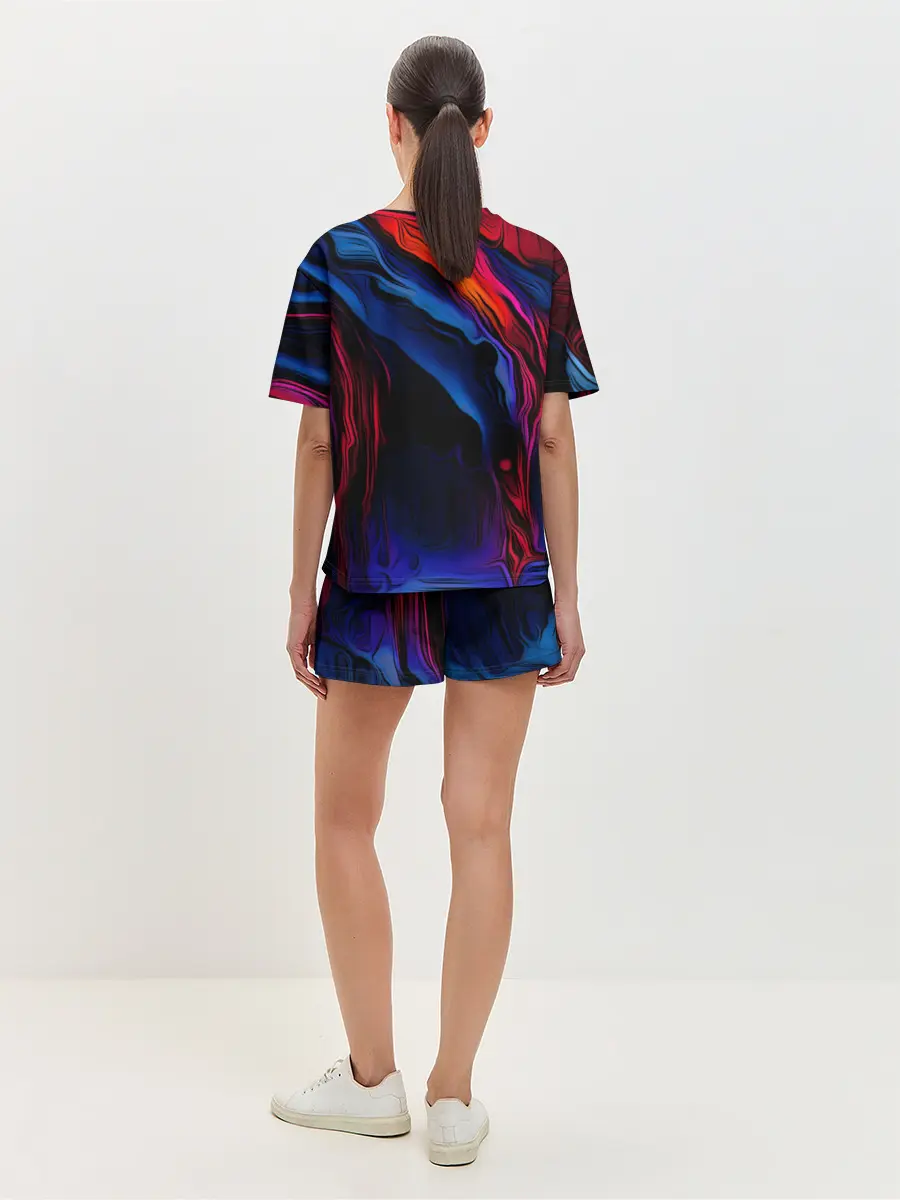 Женская пижама с шортами / Красочный абстракт
