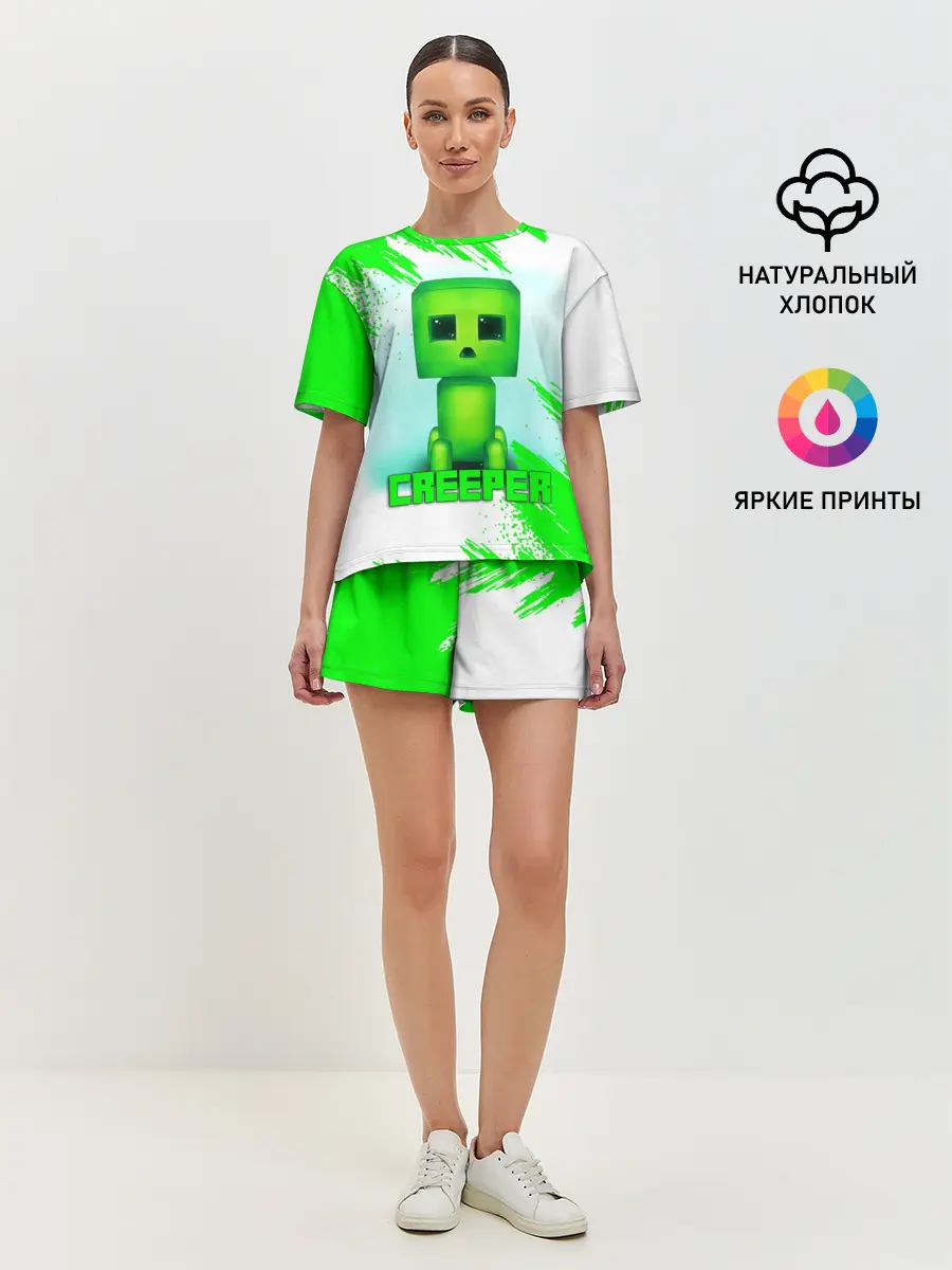 Женская пижама с шортами / MINECRAFT CREEPER