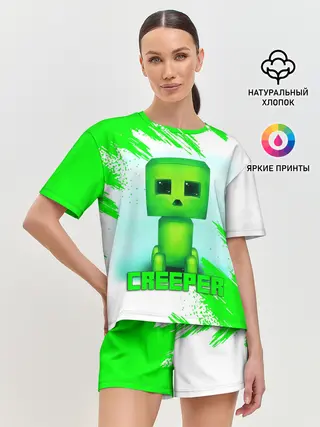 Женская пижама с шортами / MINECRAFT CREEPER
