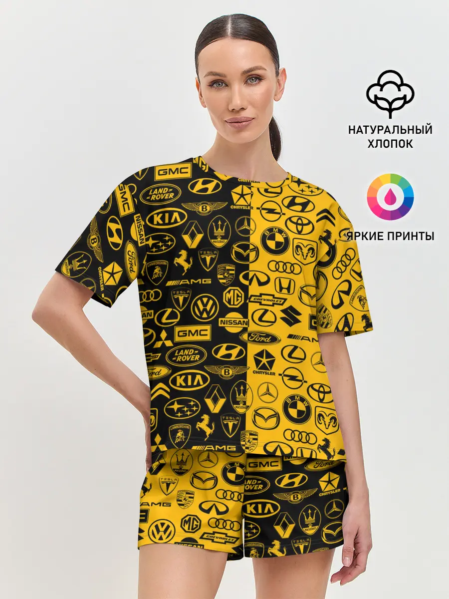 Женская пижама с шортами / ЛОГОТИПЫ АВТО