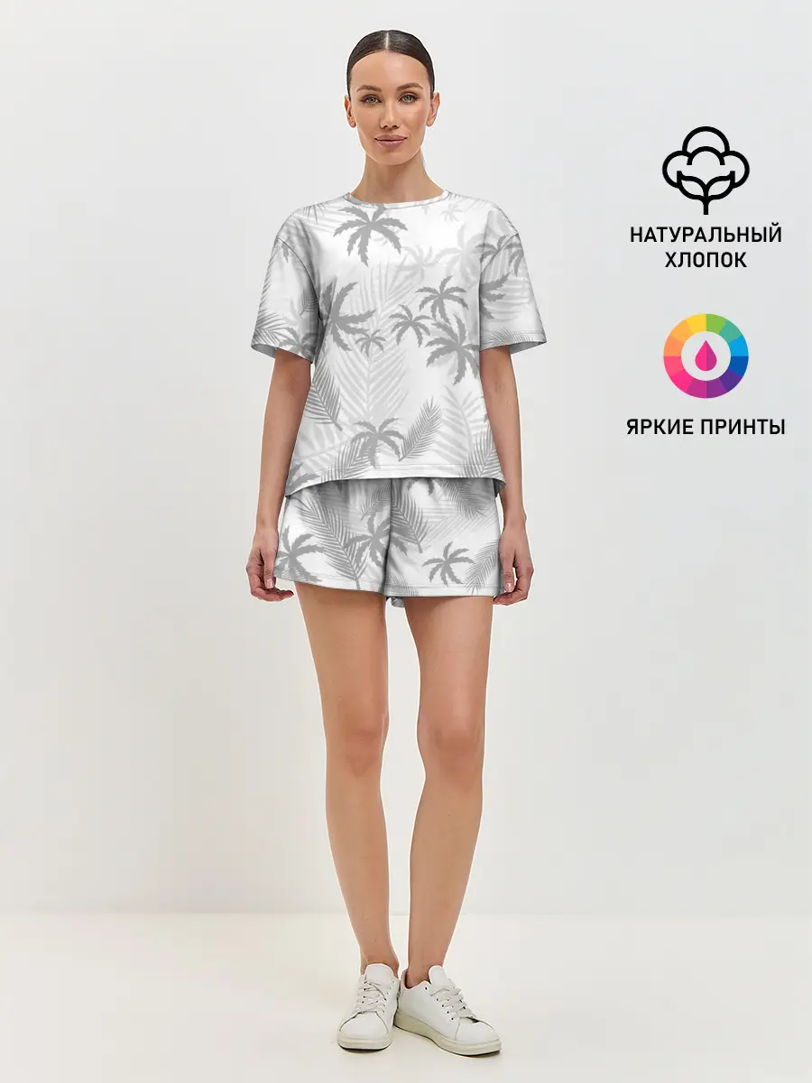 Женская пижама с шортами / ПАЛЬМЫ | ЛЕТО | TROPICAL