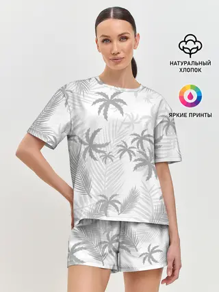 Женская пижама с шортами / ПАЛЬМЫ | ЛЕТО | TROPICAL