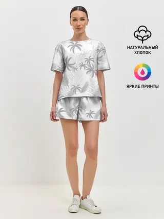Женская пижама с шортами / ПАЛЬМЫ | ЛЕТО | TROPICAL