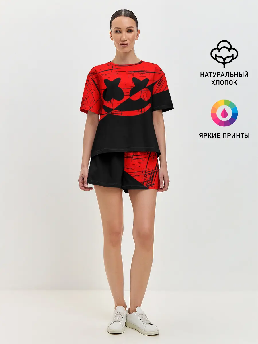 Женская пижама с шортами / FORTNITE MARSHMELLO.