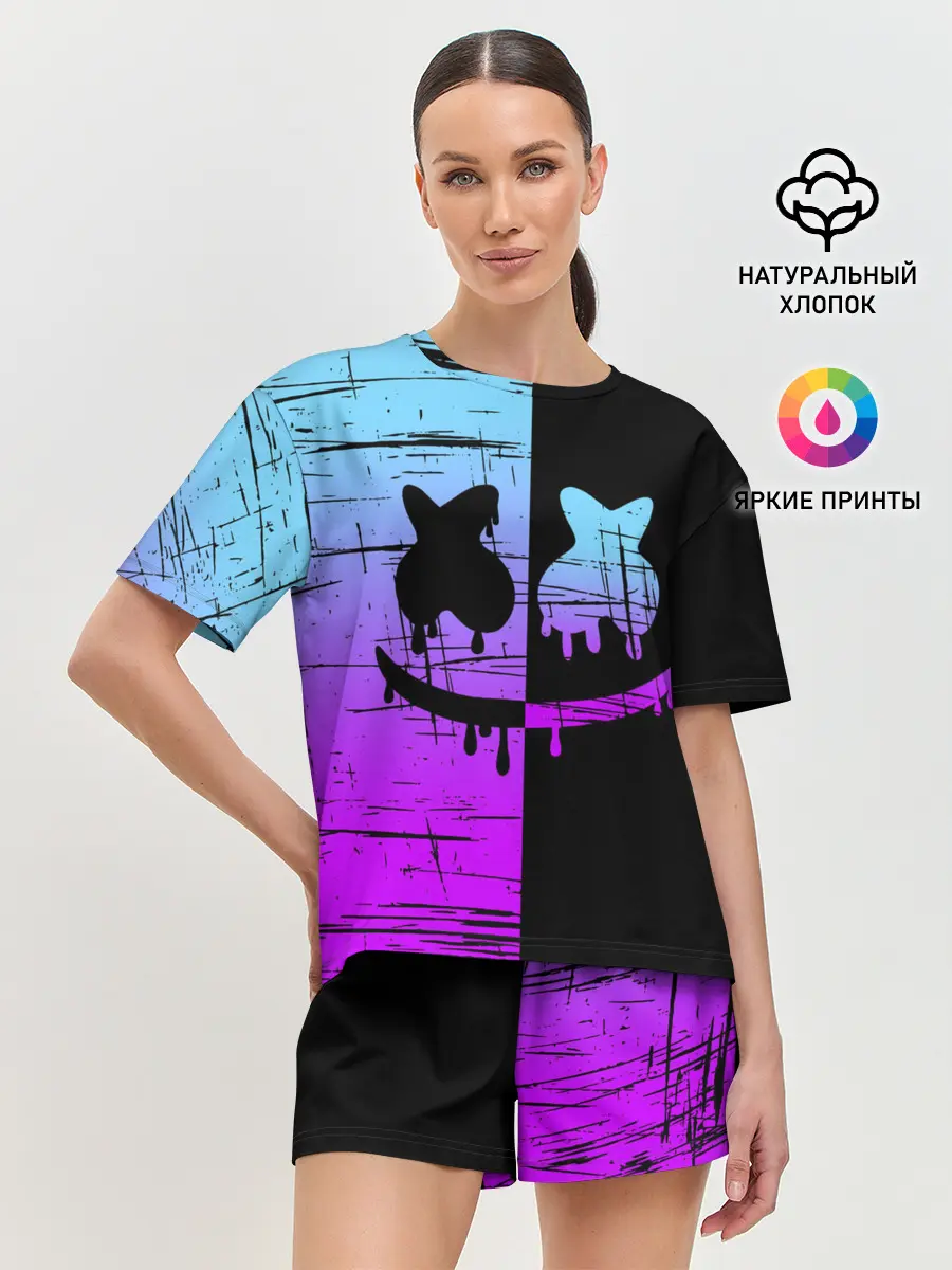 Женская пижама с шортами / FORTNITE MARSHMELLO.