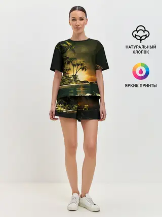Женская пижама с шортами / РАЙСКИЙ ОСТРОВ
