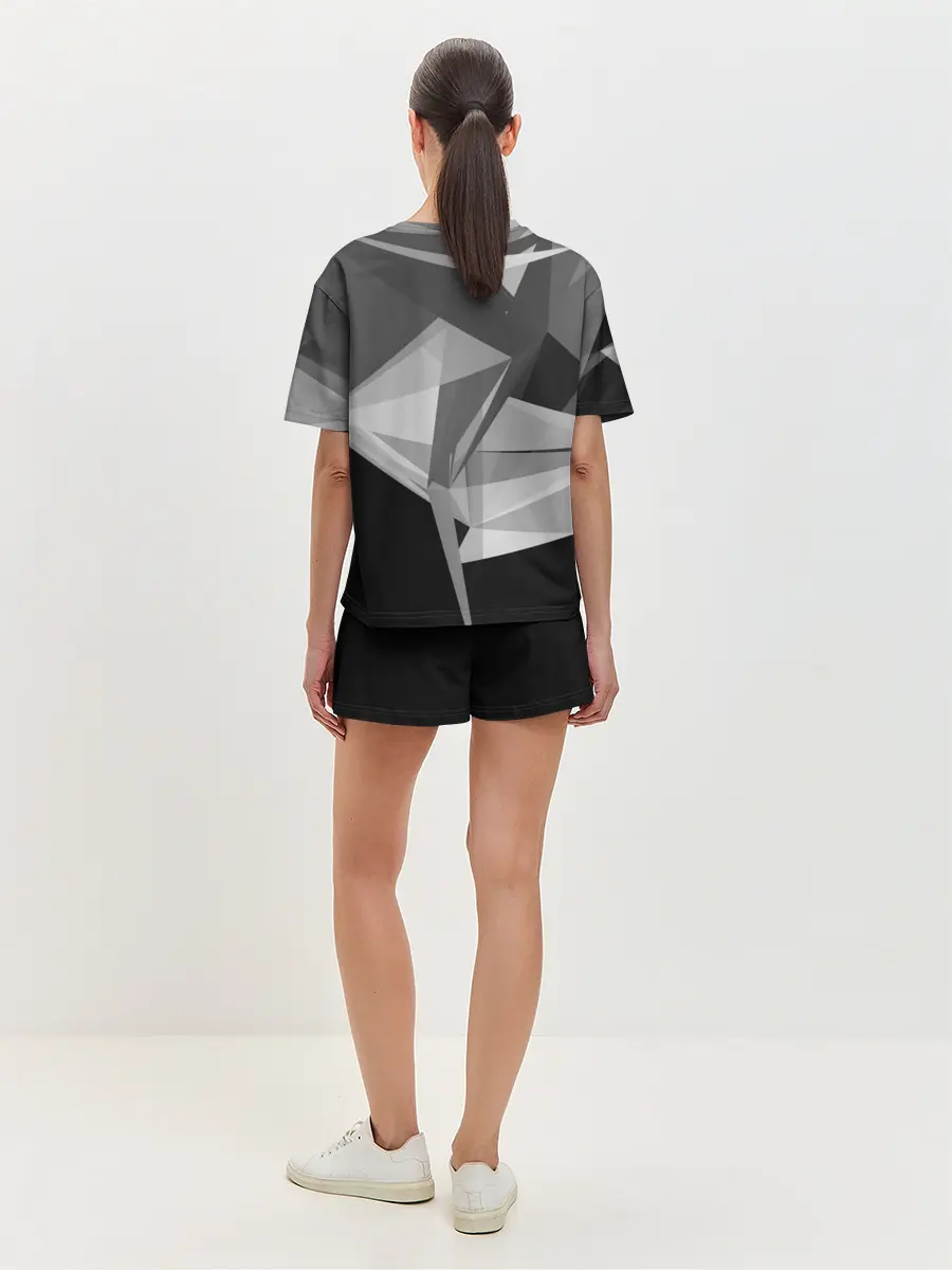 Женская пижама с шортами / Camo - Black & White