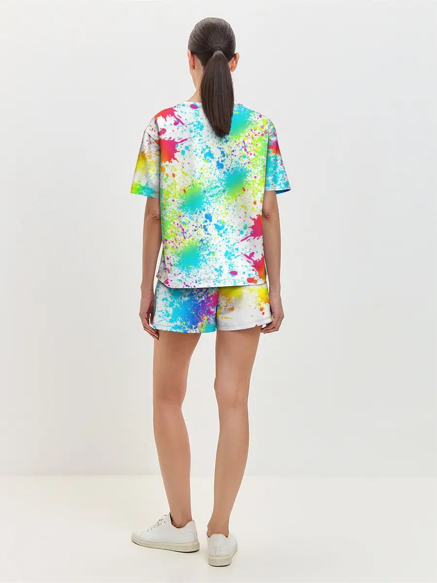 Женская пижама с шортами / БРЫЗГИ НЕОНА