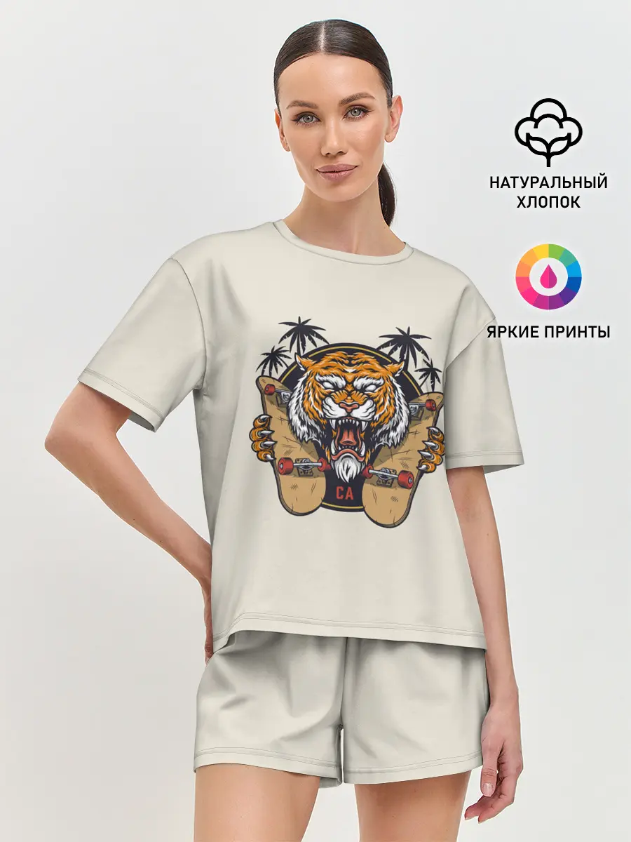 Женская пижама с шортами / Скейтер