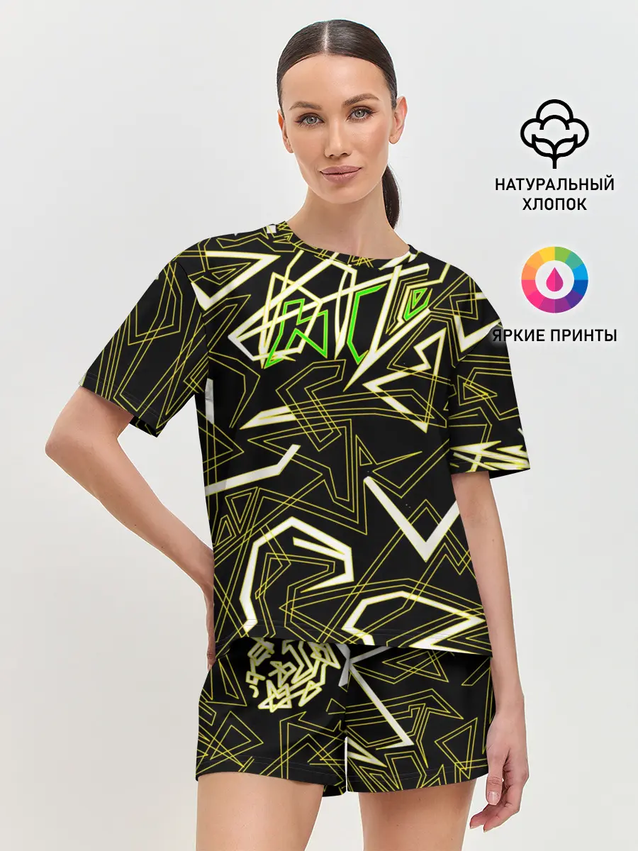 Женская пижама с шортами / Геометрическая абстракция