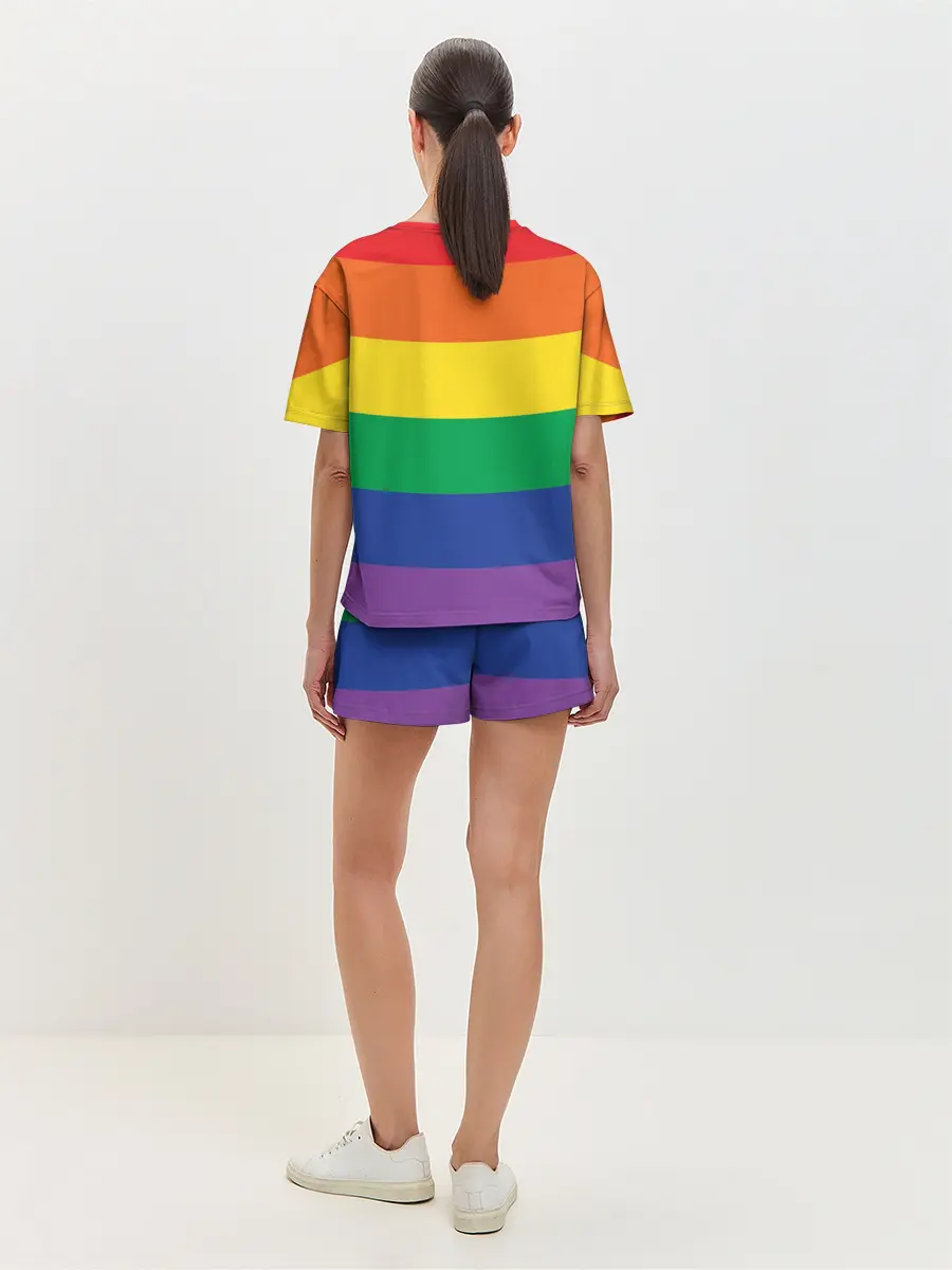 Женская пижама с шортами / Радуга