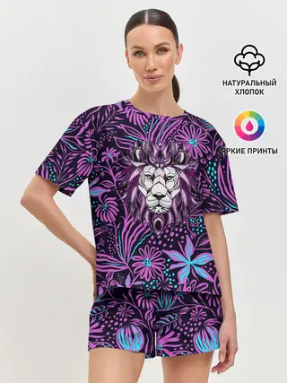 Женская пижама с шортами / Лев | Флора