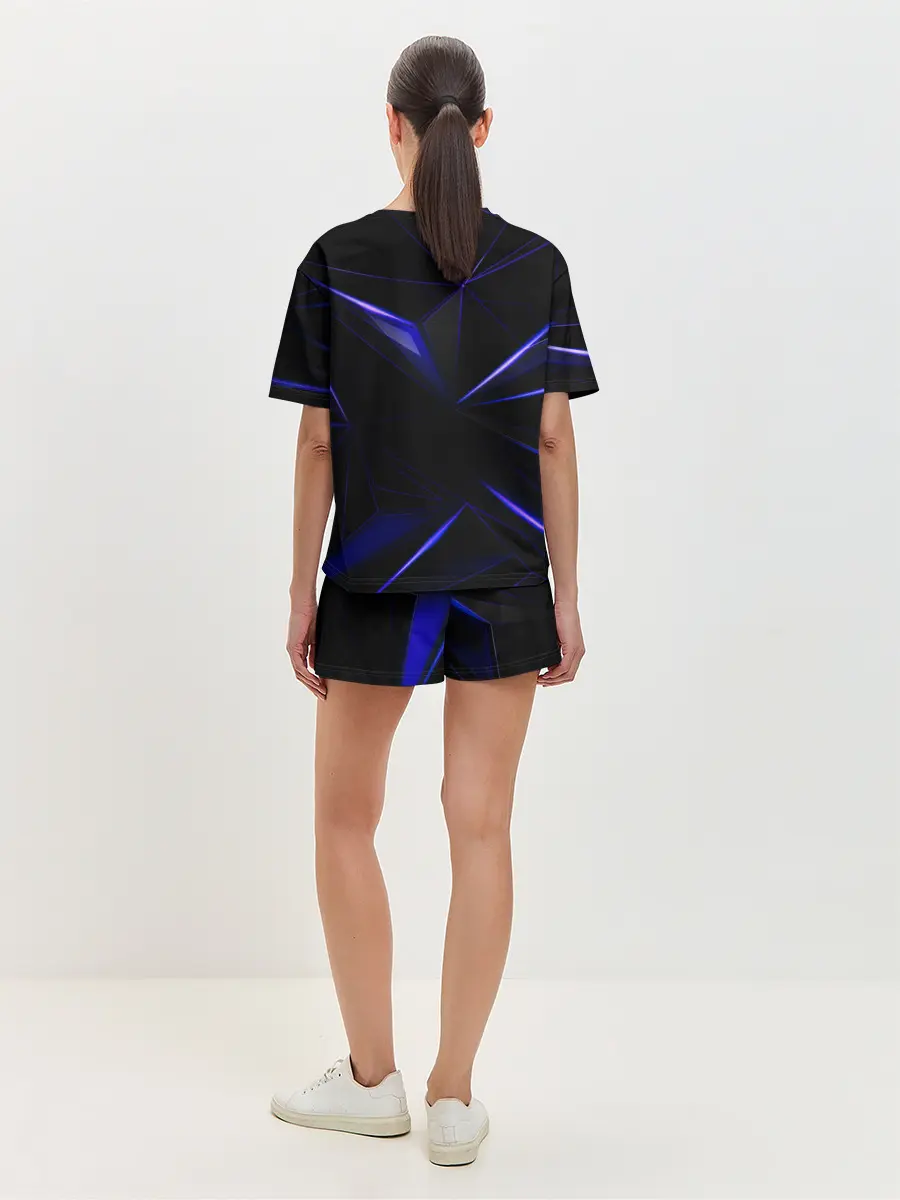 Женская пижама с шортами / HEXAGON | BLUE