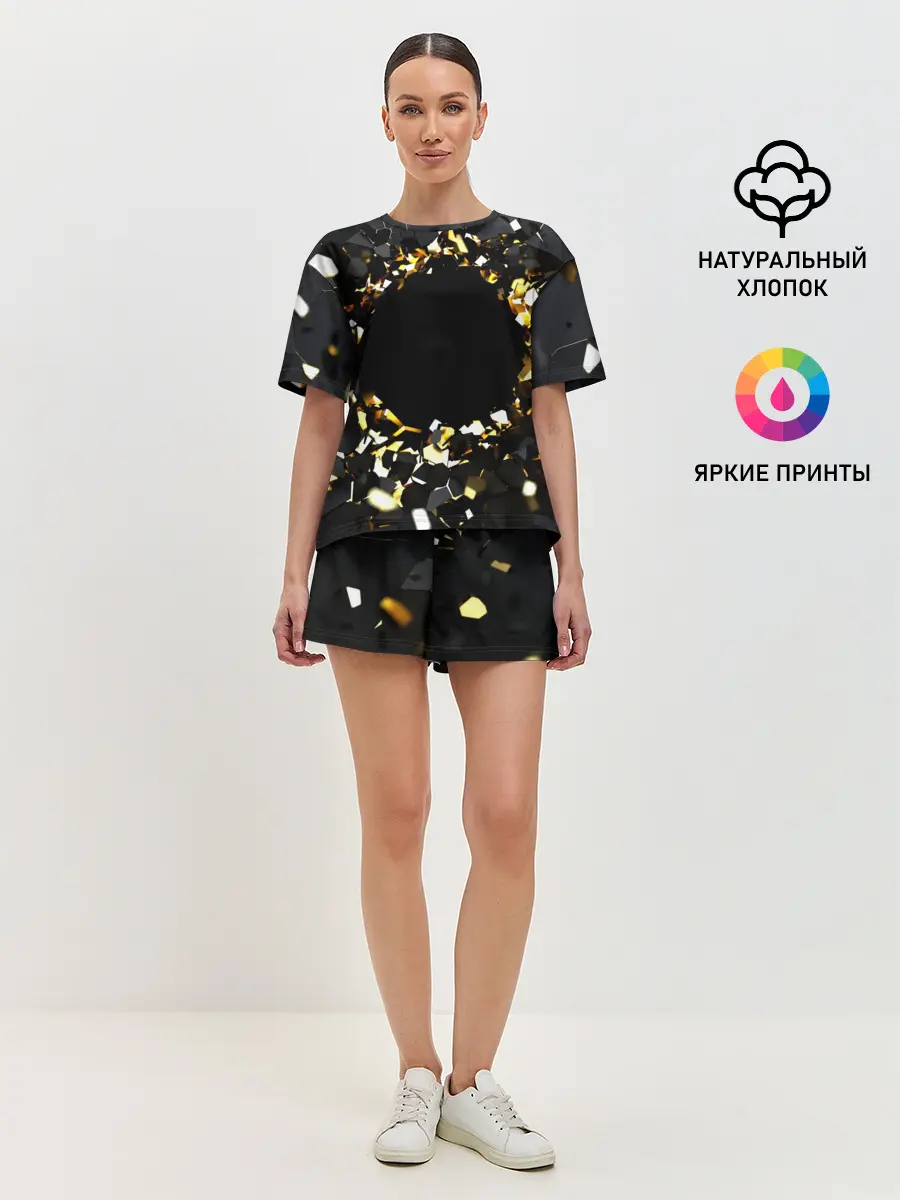 Женская пижама с шортами / Брызги стекла