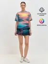 Женская пижама с шортами / Извилистая река закат природа