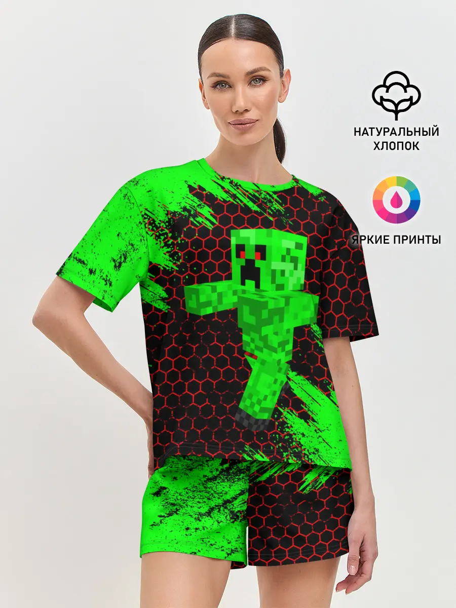Женская пижама с шортами / MINECRAFT CREEPER