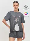 Женская пижама с шортами / Catgirl sadness