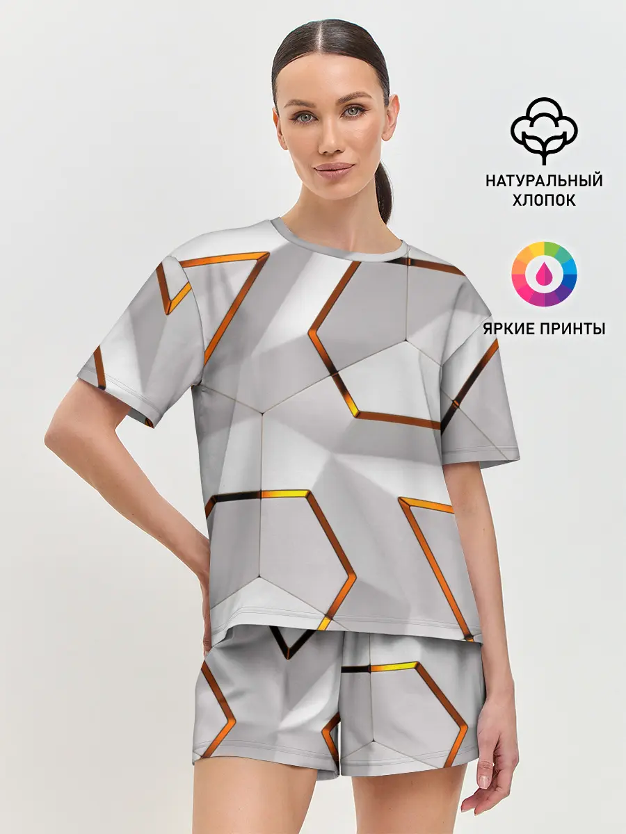 Женская пижама с шортами / 3D абстракция Iron
