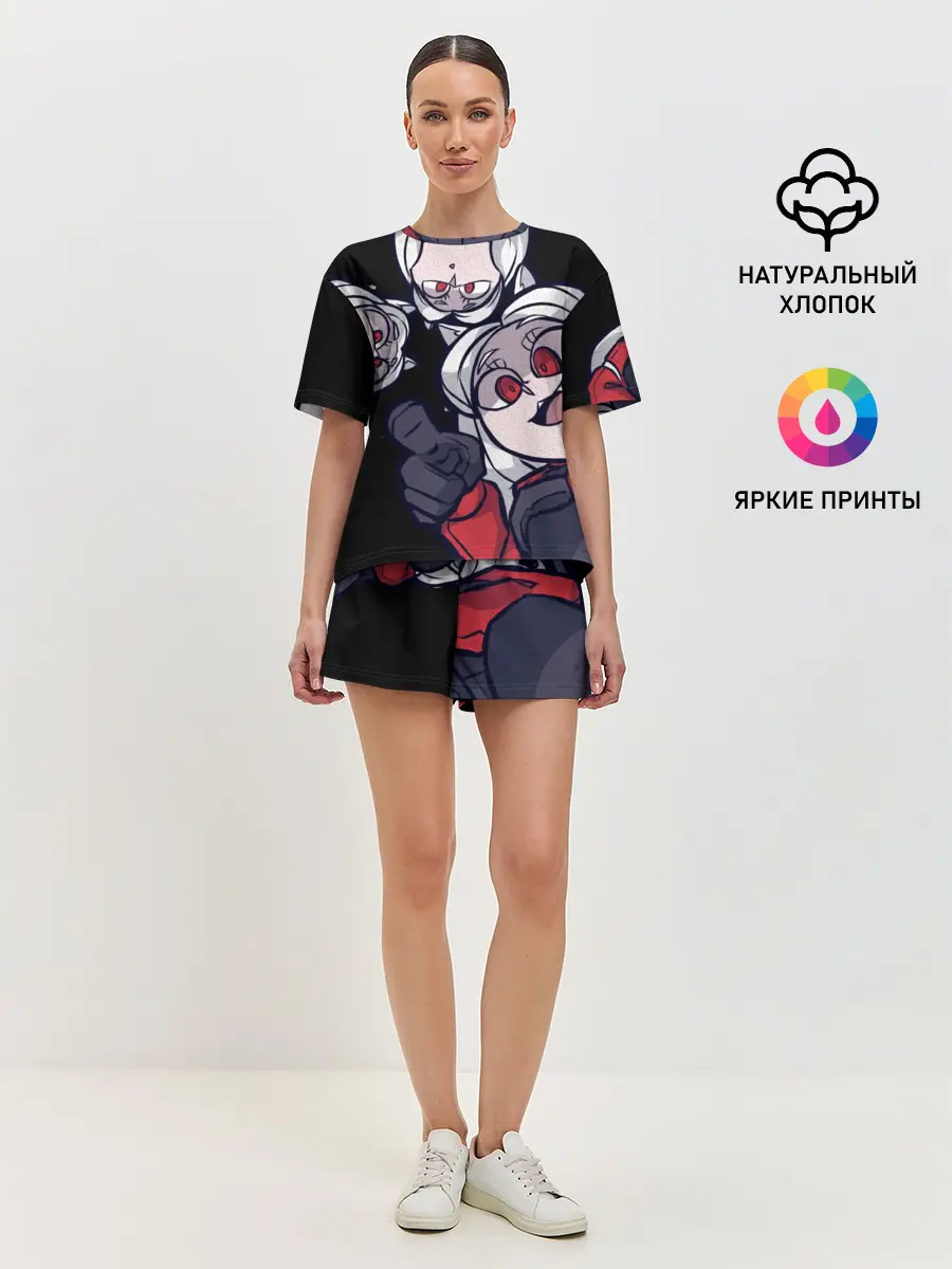 Женская пижама с шортами / Мультяшные герои Helltaker