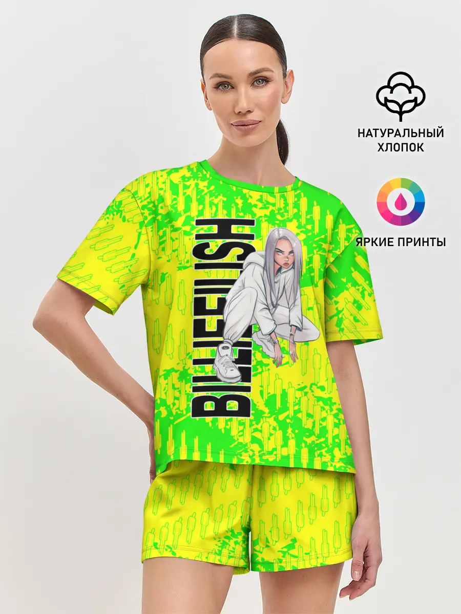 Женская пижама с шортами / билли айлиш