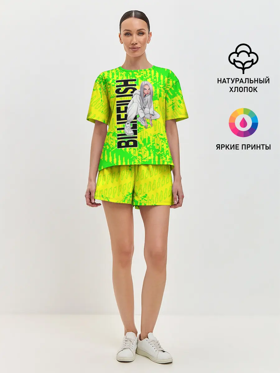 Женская пижама с шортами / билли айлиш
