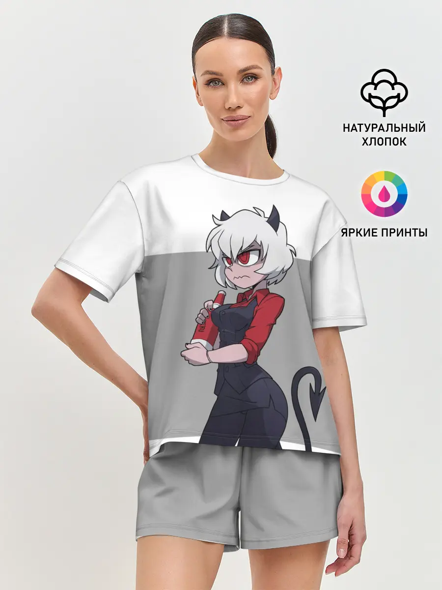 Женская пижама с шортами / Сердитая Малина. HELLTAKER