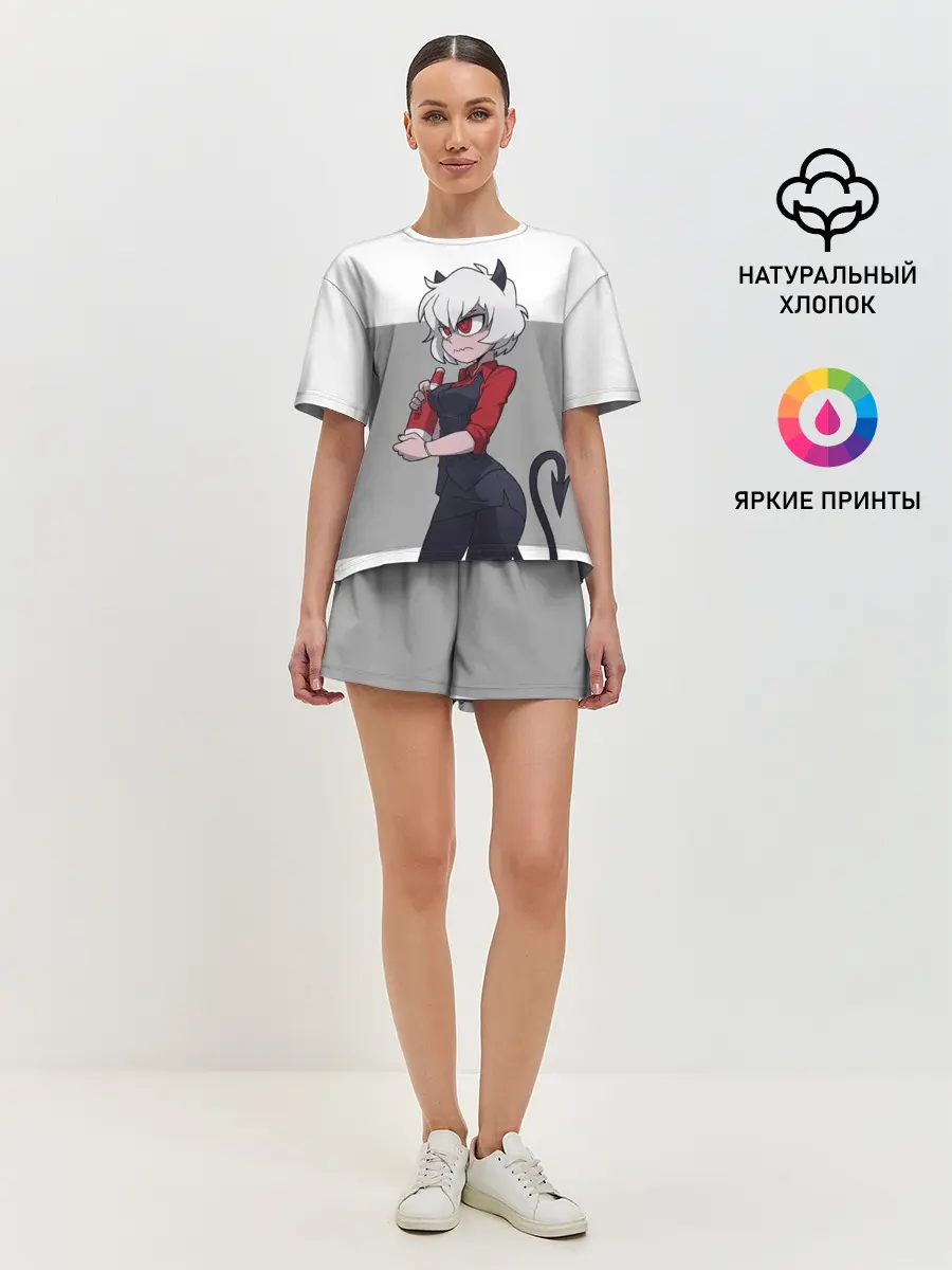 Женская пижама с шортами / Сердитая Малина. HELLTAKER