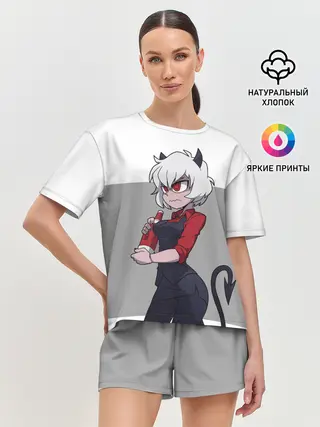 Женская пижама с шортами / Сердитая Малина. HELLTAKER