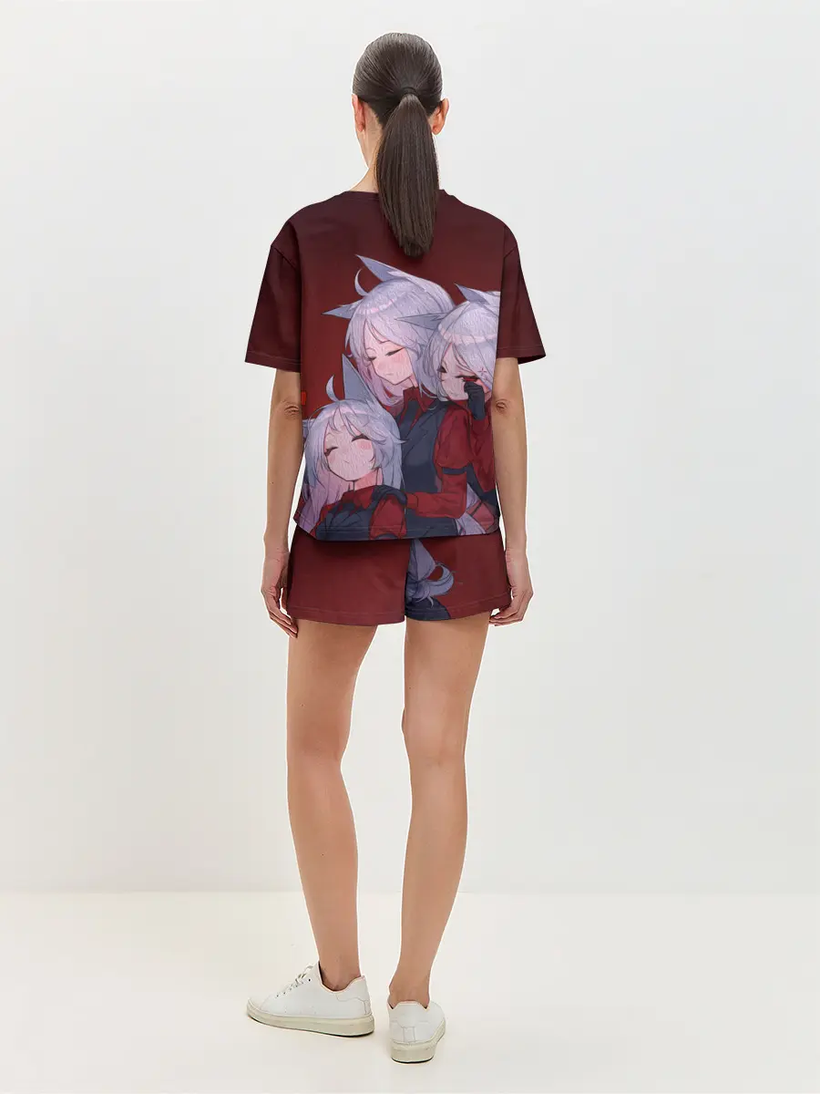 Женская пижама с шортами / Cerberus обнимаются втроем Helltaker