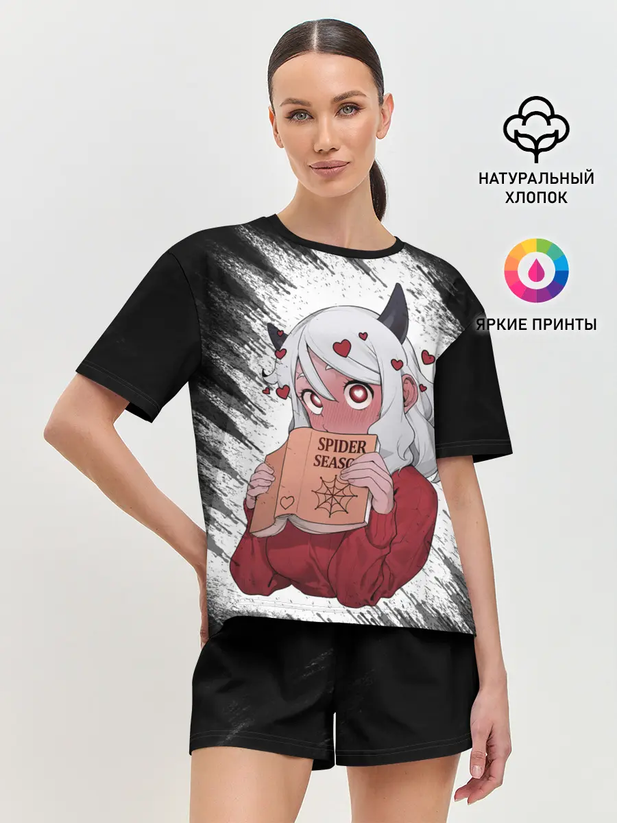 Женская пижама с шортами / Малина очерк Helltaker