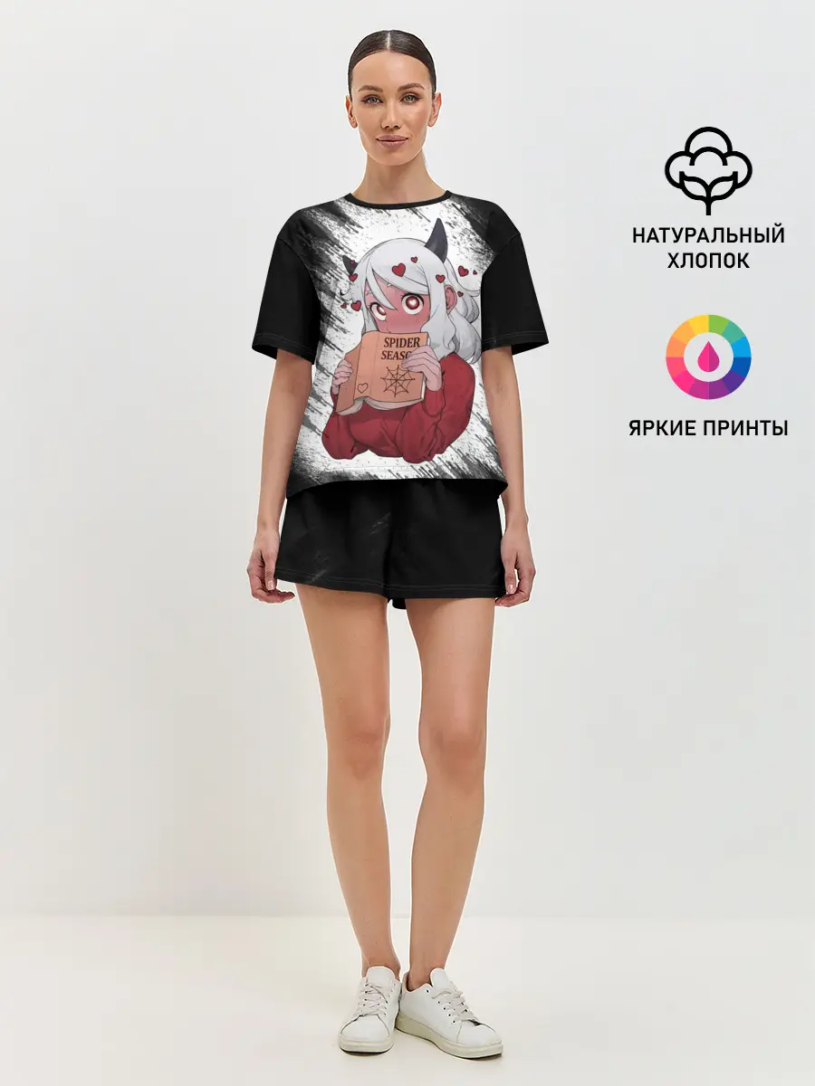 Женская пижама с шортами / Малина очерк Helltaker