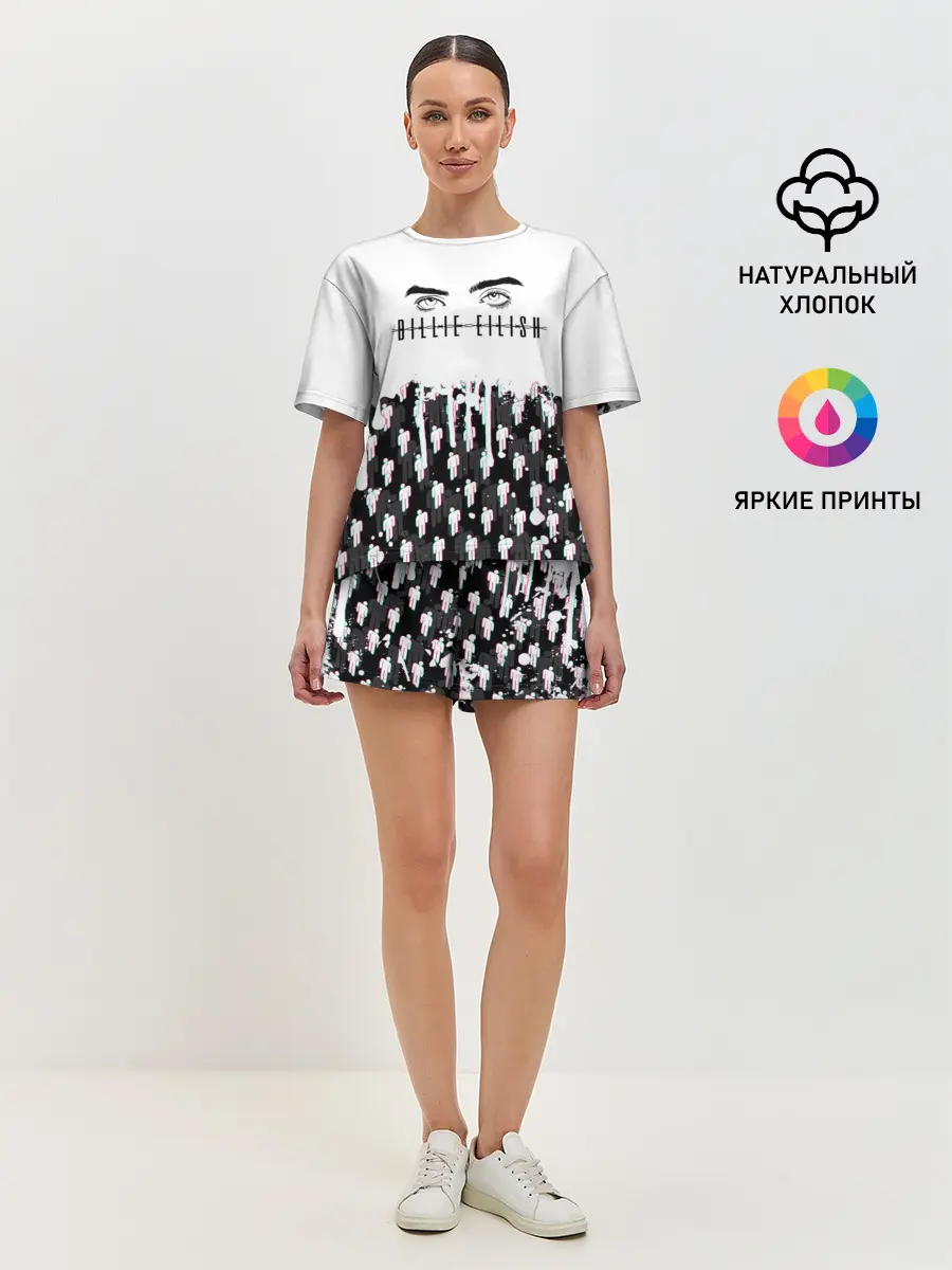 Женская пижама с шортами / BILLIE EILISH GLITCH