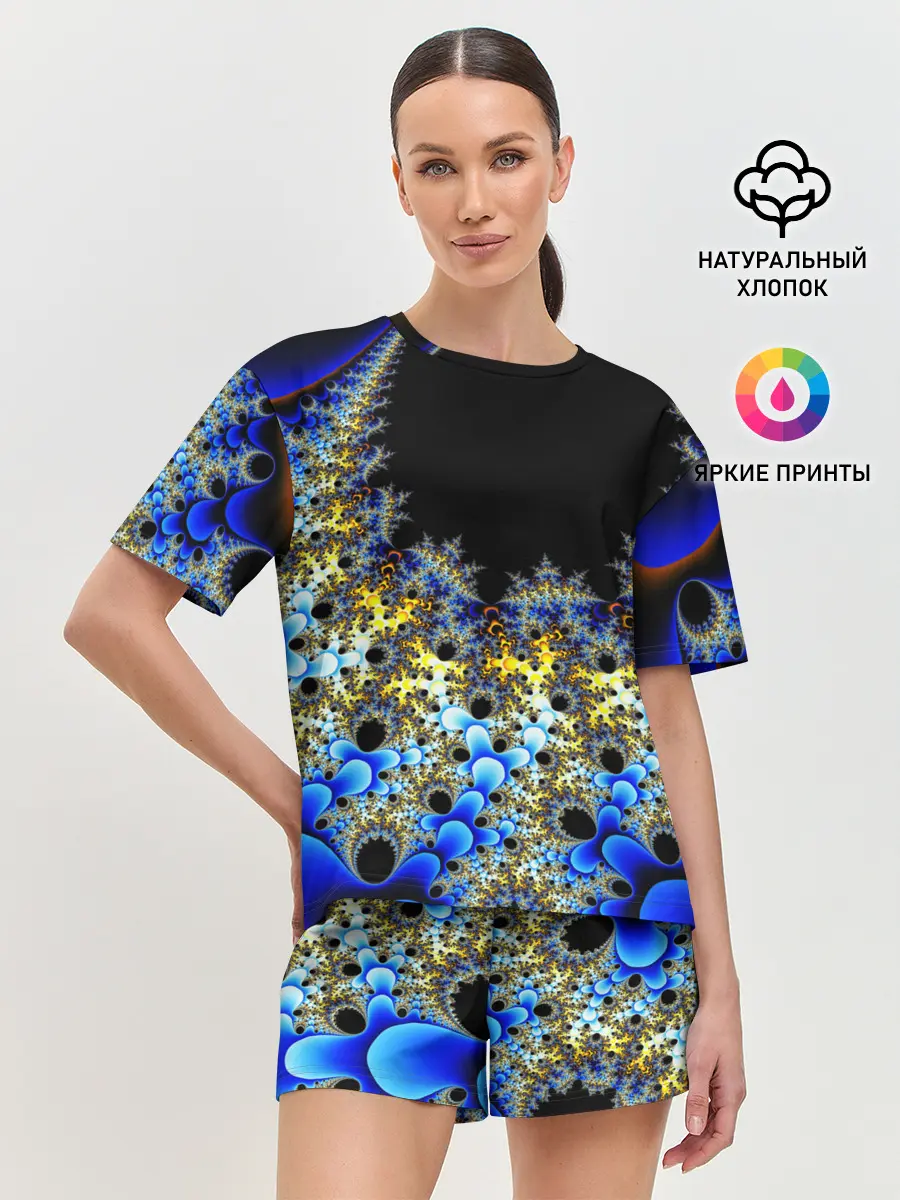 Женская пижама с шортами / Фрактальная материя l Fractal