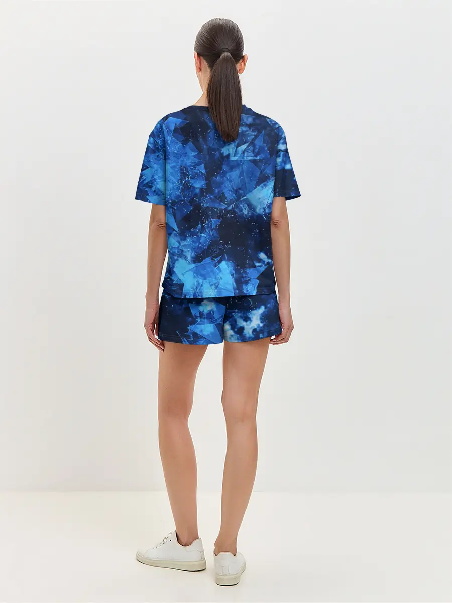 Женская пижама с шортами / Blue Abstraction