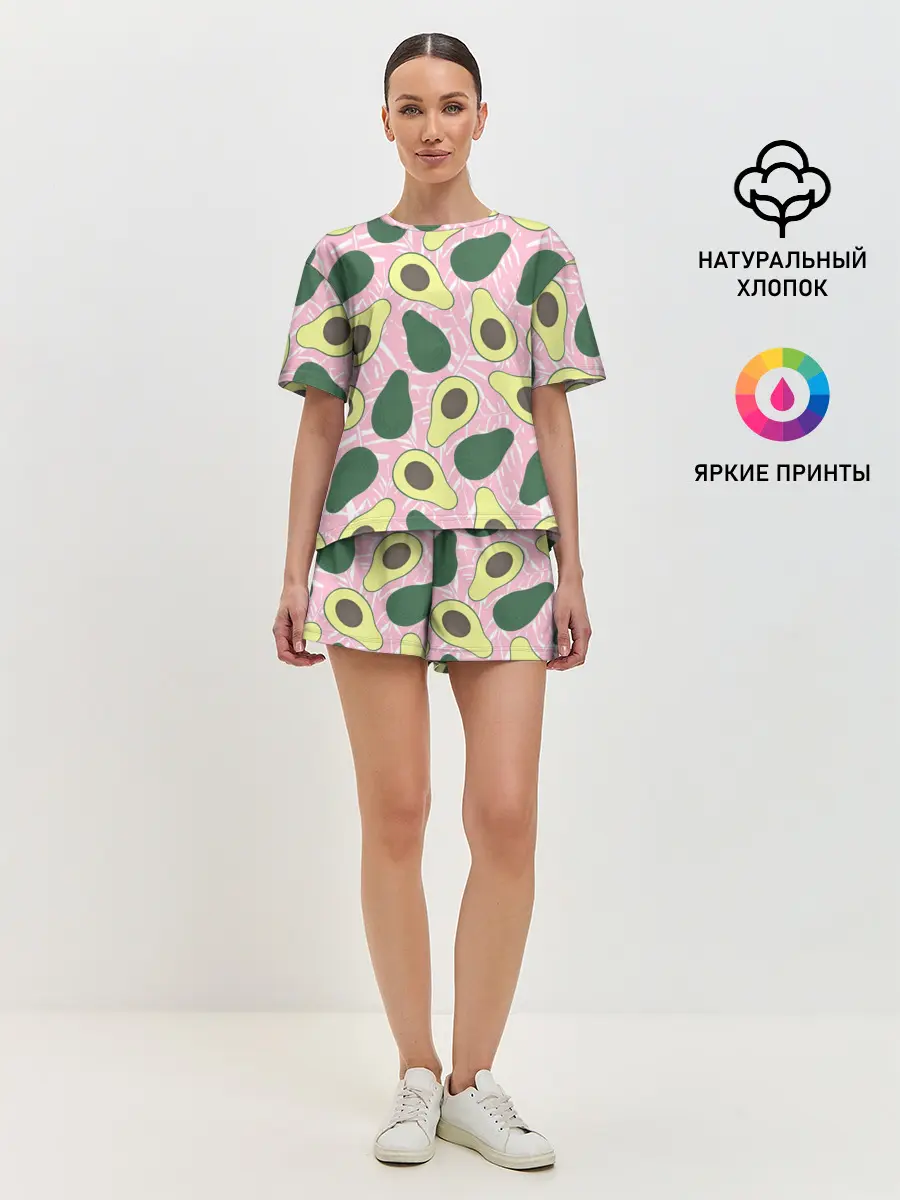 Женская пижама с шортами / avocado