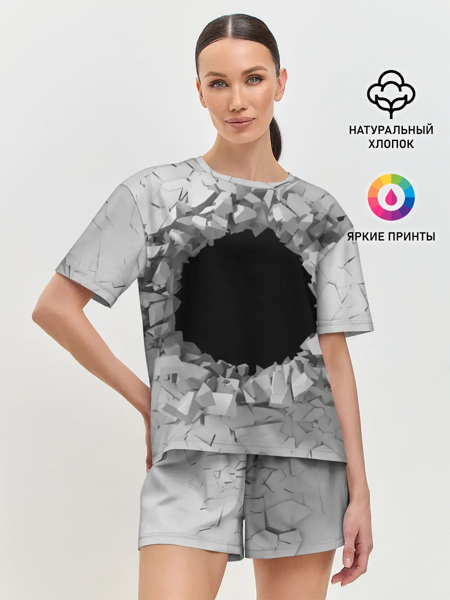 Женская пижама с шортами / Сквозная дыра