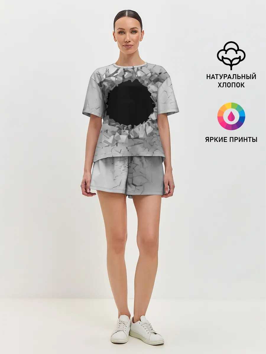 Женская пижама с шортами / Сквозная дыра