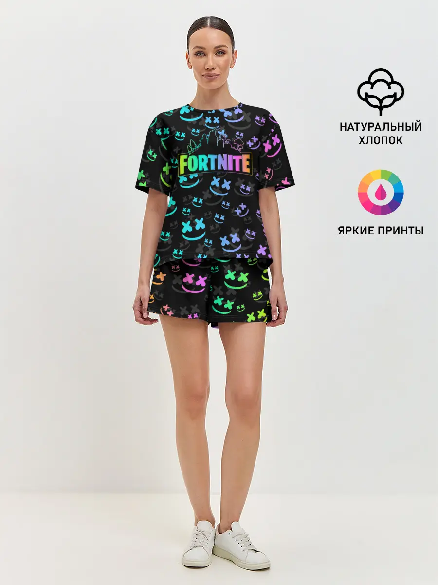 Женская пижама с шортами / FORTNITE | MARSHMELLO