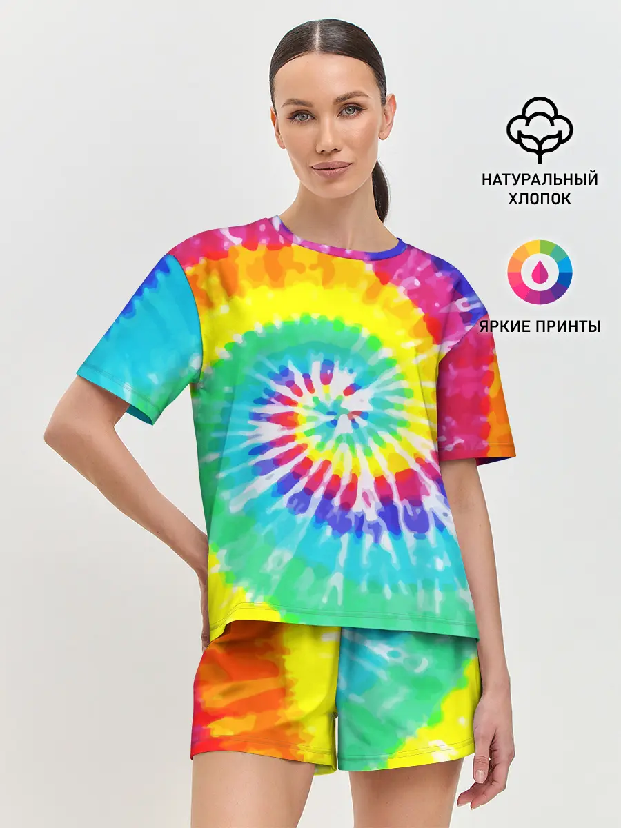 Женская пижама с шортами / TIE-DYE СТЕНА