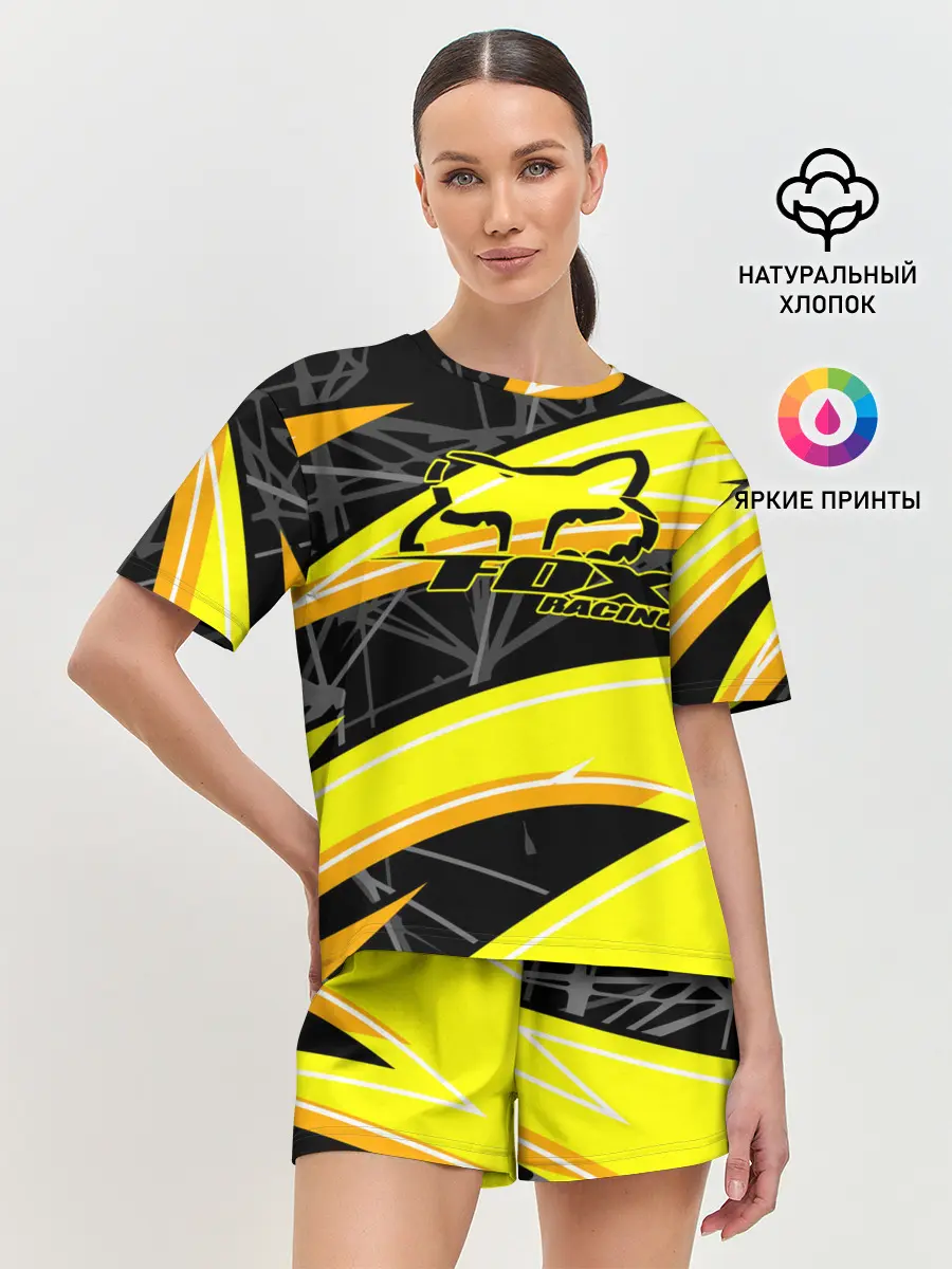 Женская пижама с шортами / Форма для мотокросса FOX