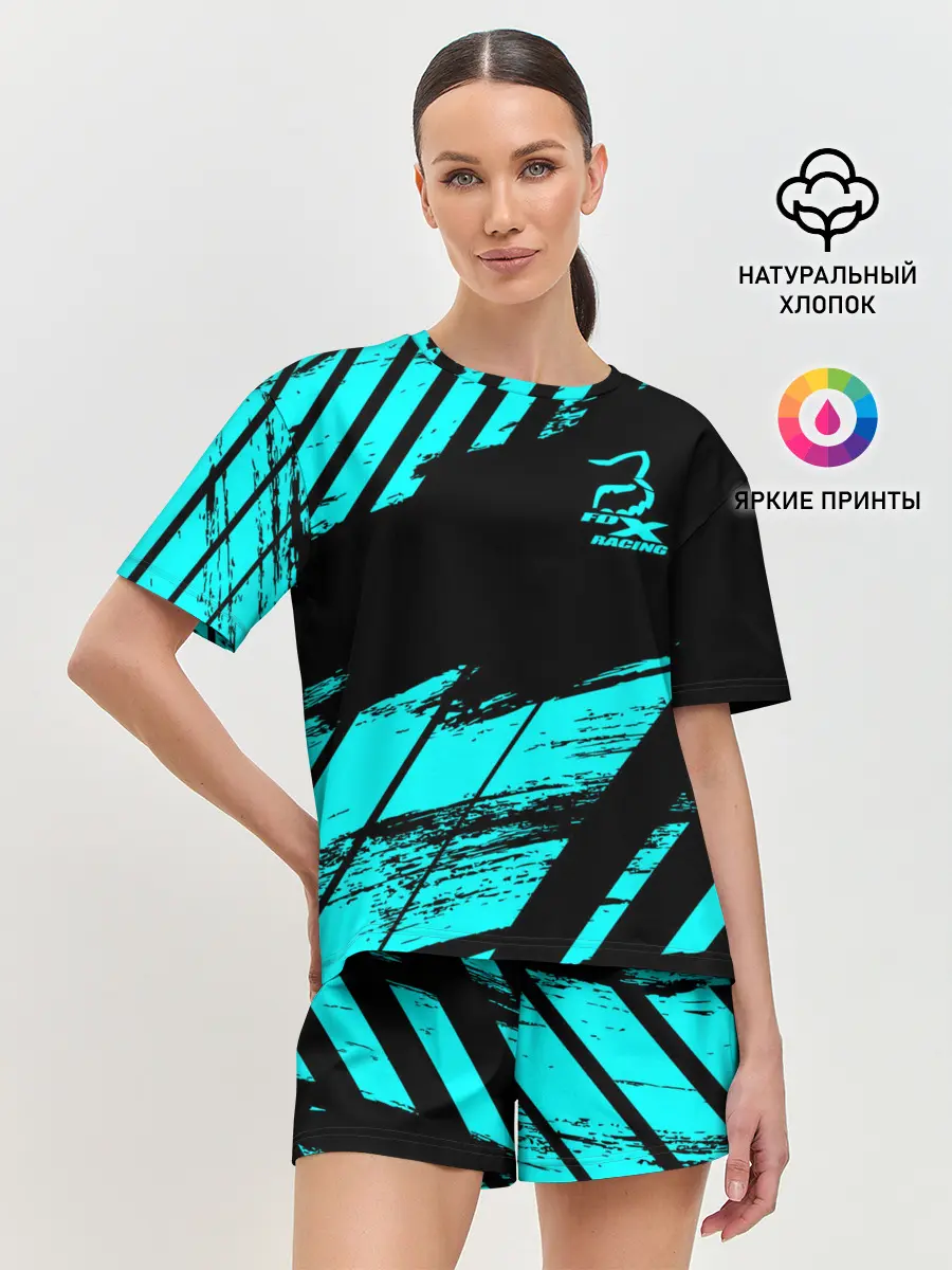 Женская пижама с шортами / Форма для мотокросса FOX