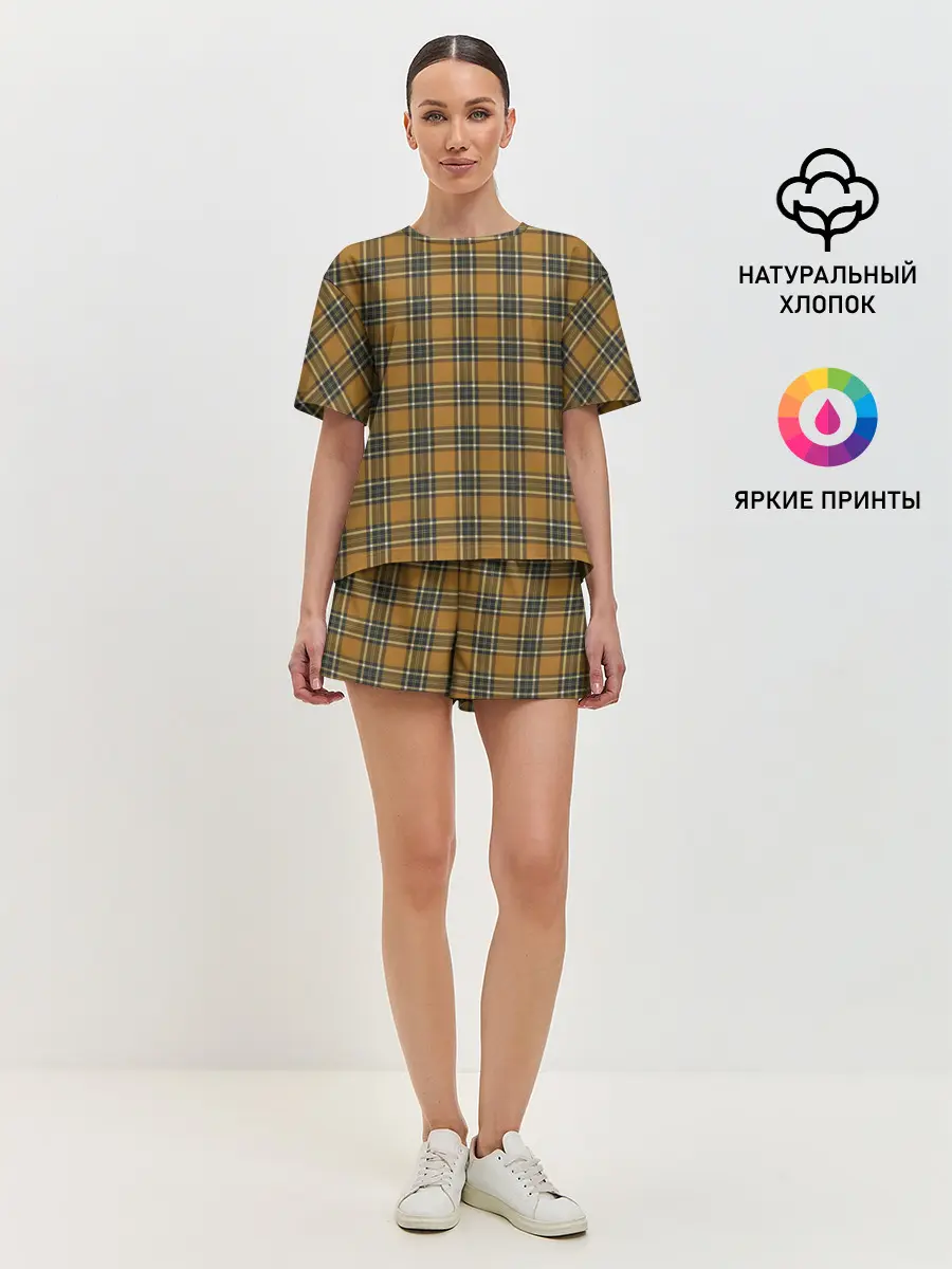 Женская пижама с шортами / Стиль Джентльмены