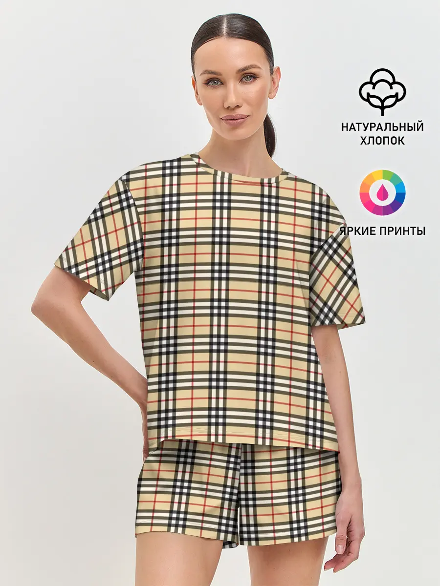 Женская пижама с шортами / The Gentlemen Beige