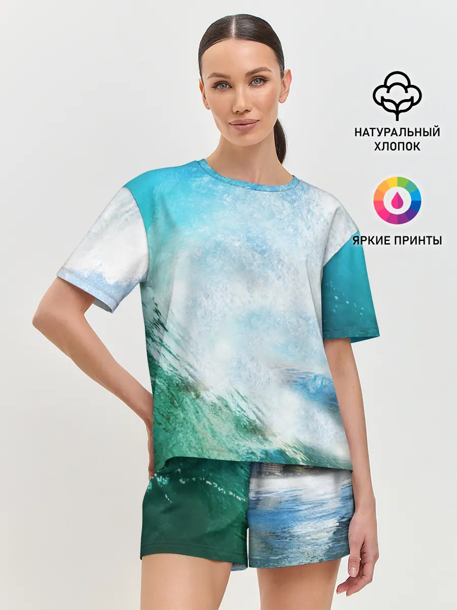Женская пижама с шортами / Волны | Океан